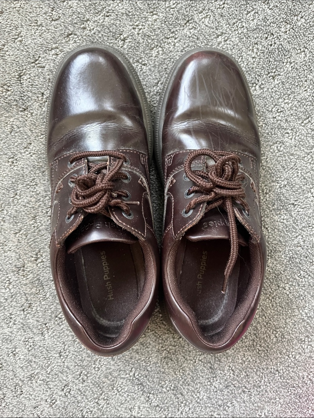 Hush Puppies Men's Dark Brown Leather Lace-Up Oxfords